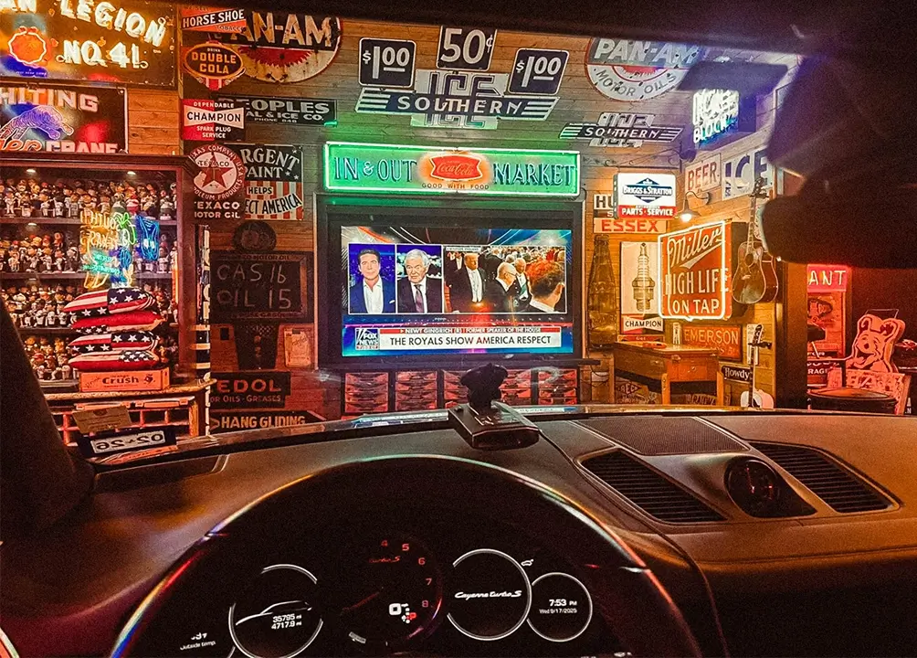 Man Cave TV In Garage Chance Hardy